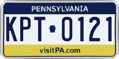 PA license plate KPT0121