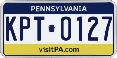 PA license plate KPT0127