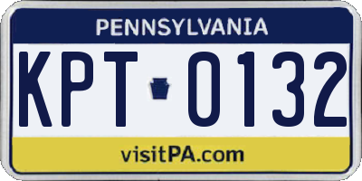 PA license plate KPT0132