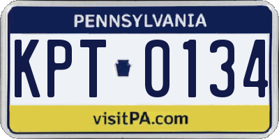 PA license plate KPT0134