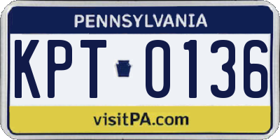 PA license plate KPT0136