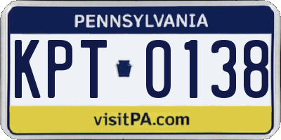 PA license plate KPT0138
