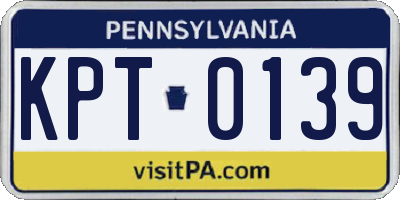 PA license plate KPT0139