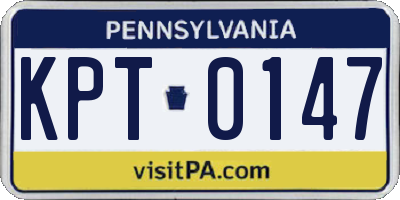 PA license plate KPT0147