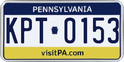 PA license plate KPT0153