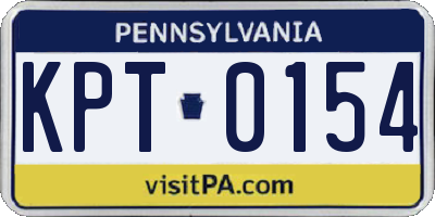 PA license plate KPT0154