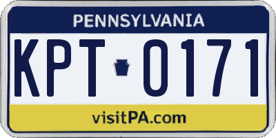 PA license plate KPT0171