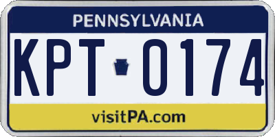 PA license plate KPT0174