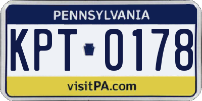 PA license plate KPT0178