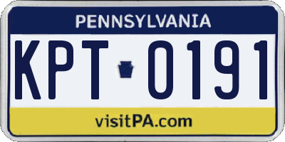 PA license plate KPT0191