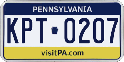 PA license plate KPT0207