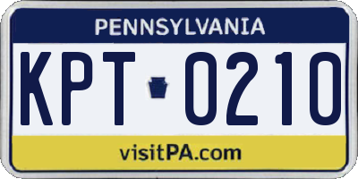 PA license plate KPT0210