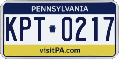 PA license plate KPT0217