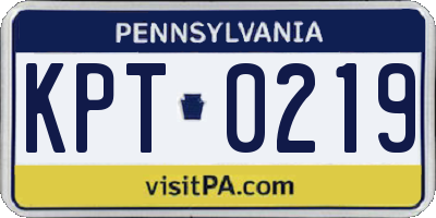 PA license plate KPT0219