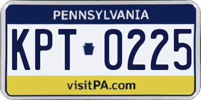 PA license plate KPT0225