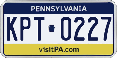 PA license plate KPT0227