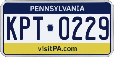 PA license plate KPT0229