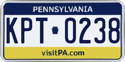 PA license plate KPT0238