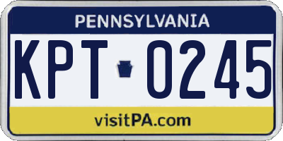 PA license plate KPT0245