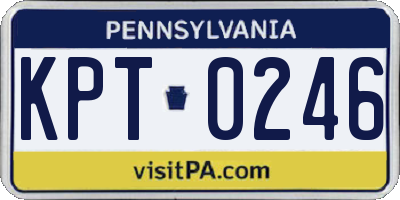 PA license plate KPT0246
