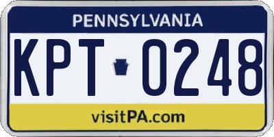 PA license plate KPT0248