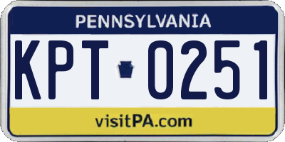 PA license plate KPT0251