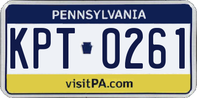 PA license plate KPT0261
