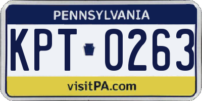 PA license plate KPT0263