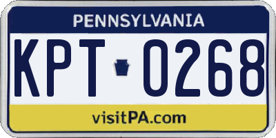 PA license plate KPT0268