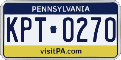 PA license plate KPT0270