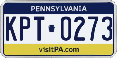 PA license plate KPT0273