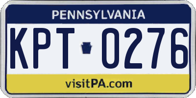 PA license plate KPT0276
