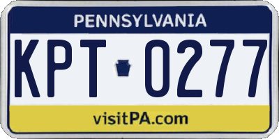 PA license plate KPT0277