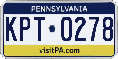 PA license plate KPT0278
