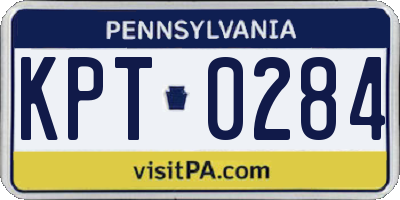 PA license plate KPT0284