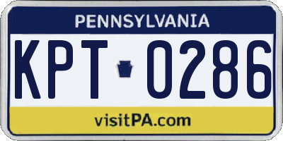 PA license plate KPT0286