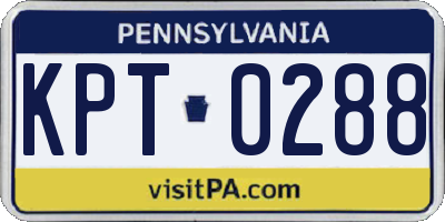 PA license plate KPT0288