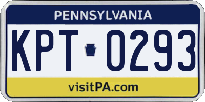 PA license plate KPT0293