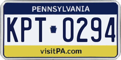 PA license plate KPT0294