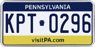 PA license plate KPT0296
