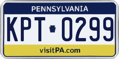 PA license plate KPT0299