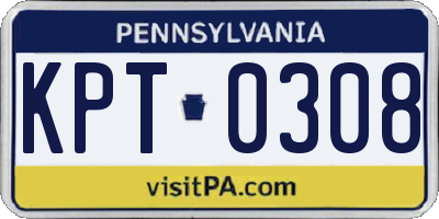 PA license plate KPT0308