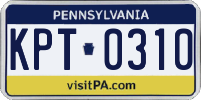 PA license plate KPT0310