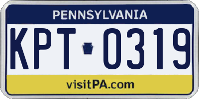PA license plate KPT0319