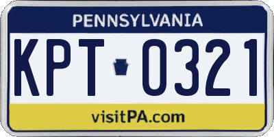 PA license plate KPT0321
