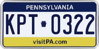 PA license plate KPT0322