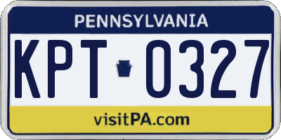 PA license plate KPT0327