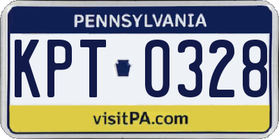 PA license plate KPT0328