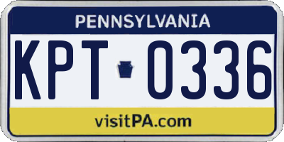 PA license plate KPT0336