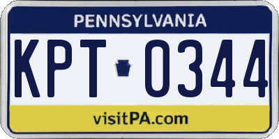 PA license plate KPT0344